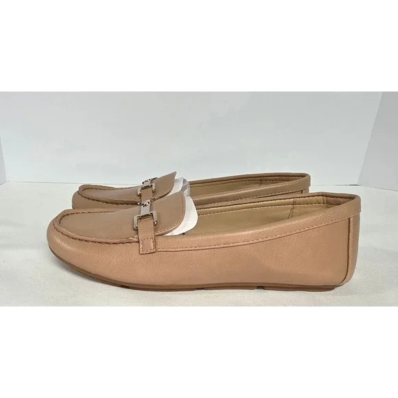 New Calvin Klein Reyna Tan Leather Loafers SilverBit DrivingMocs Womens 6.5M 273 - Picture 5 of 6